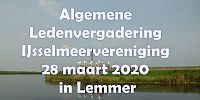 Uitnodiging Algemene Ledenvergadering IJsselmeervereniging 2020